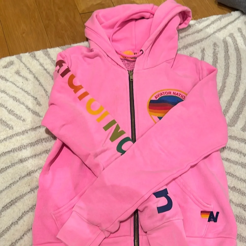 Pink Aviator Nation Zip-Up Hoodie - Picture 1 of 5